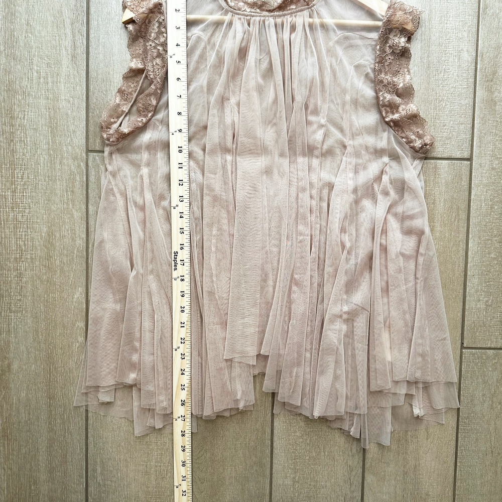 Anthropologie Godet Tulle Swing Top Large Sheer Lace Romantic Coquette Whimsical - Picture 9 of 9